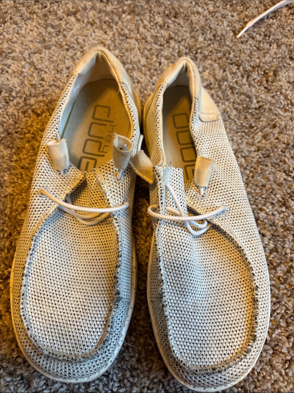 Hey Dude Lightweight Mesh Slip-On Loafers in Light Beige